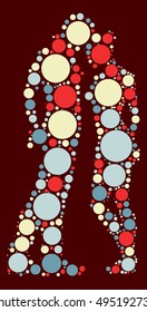 Ballroom Dancing shape vector design by color point