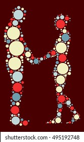 Ballroom Dancing shape vector design by color point