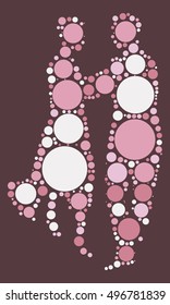 Ballroom Dancing shape vector design by color point