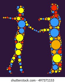 Ballroom Dancing shape vector design by color point
