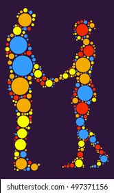 Ballroom Dancing shape vector design by color point