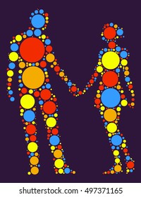 Ballroom Dancing shape vector design by color point