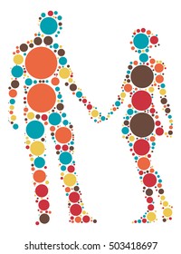 Ballroom Dancing shape vector design by color point