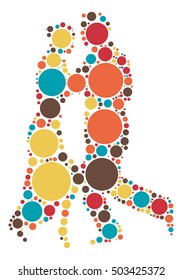 Ballroom Dancing shape vector design by color point