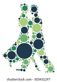Ballroom Dancing shape vector design by color point