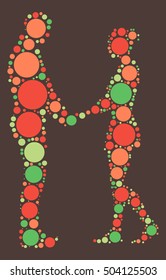 Ballroom Dancing shape vector design by color point