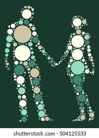 Ballroom Dancing shape vector design by color point