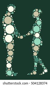 Ballroom Dancing shape vector design by color point