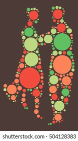 Ballroom Dancing shape vector design by color point
