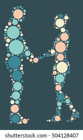 Ballroom Dancing shape vector design by color point