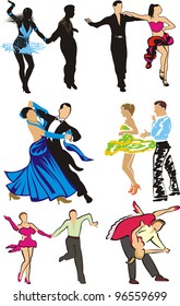 ballroom dancing - silhouettes