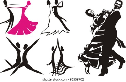 ballroom dancing - silhouettes