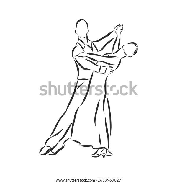 Ballroom Dancing Waltz Dancers Vector Sketch Stock Vector (Royalty Free ...