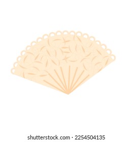 Ballroom fan. Vector illustration. isolated on a white background. Women's vintage accessories. vintage. Fashion