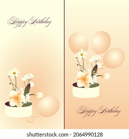 balls card vector beige tulip