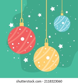balls christmas stickers decoration design