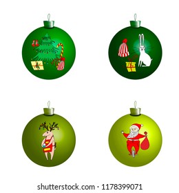 Balls for a Christmas tree, decoration for a Christmas tree.Merry Christmas. Christmas decoration. New Year outfit. For web design, print, vector.