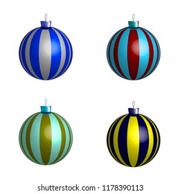Balls for the Christmas tree, decorations for the Christmas tree. Isolated balls. Christmas ball. Merry Christmas. New Year's outfit. For web design, print, vector.
