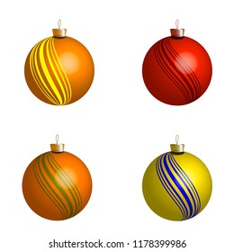 Balls for the Christmas tree, decorations for the Christmas tree. Isolated balls. Christmas ball. Merry Christmas. New Year's outfit. For web design, print, vector.
