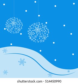 Balls for the Christmas tree and snowflakes