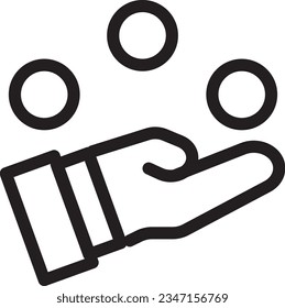 Balls Circus Hand Outline Icon