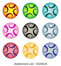balls in colors against white background, abstract vector art illustration