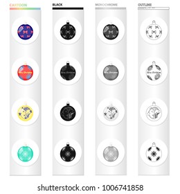 Balls for decoration cartoon icons in set collection for design.Christmas balls vector symbol stock web illustration.