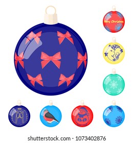 Balls for decoration cartoon icons in set collection for design.Christmas balls vector symbol stock web illustration.