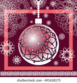 Balls for decoration. Christmas card. Vector illustration. Decorative vintage elements.