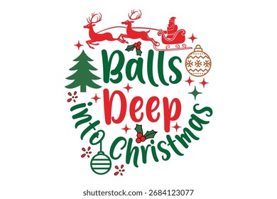 Bolas Profundas en las Navidades EPS Diseño de camiseta