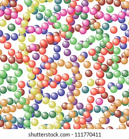 Balls of different colors on a white background - a simple seamless vector texture