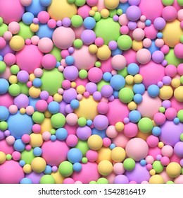 Сolorful balls of different sizes. Pile of soft bright balls background