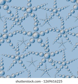 Balls of different sizes. Seamless pattern from vector volumetric balls