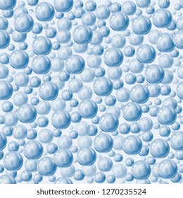 Balls of different sizes. Seamless pattern from vector volumetric balls