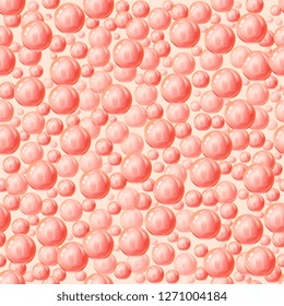 Balls of different sizes. Seamless pattern from vector volumetric balls