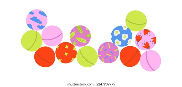 Balls flat icon Grabber machine Entertainment for children. Vector illustration