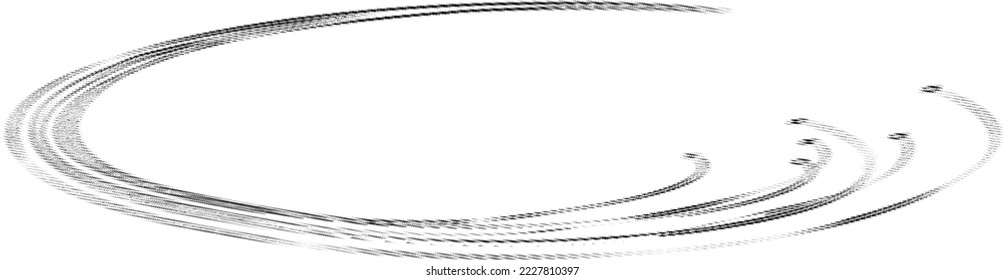 Bolas volando en espiral con un tren con cuentas. Para logos, postales, banners. Vector. Espacio para copiar texto.