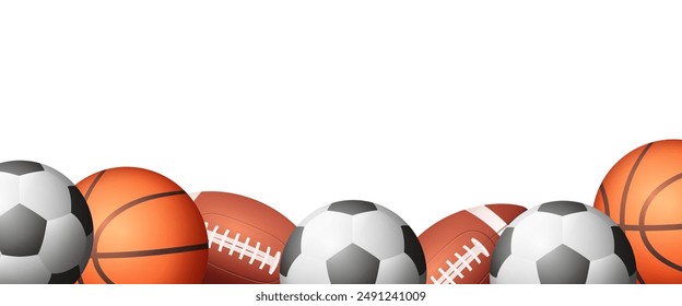 Balls frame. Vector clipart isolated on white background.
