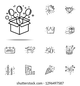 balls frombox dusk style icon. Birthday icons universal set for web and mobile