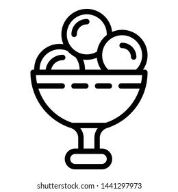 Balls ice cream icon. Outline balls ice cream vector icon for web design isolated on white background