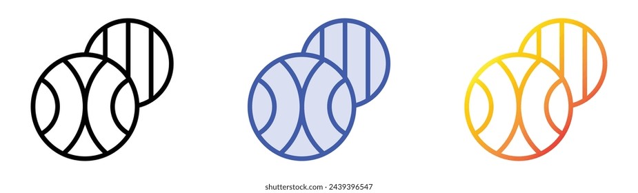 balls icon. Linear, Blue Fill and Gradient Style Design Isolated On White Background