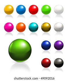 Balls icon set, vector