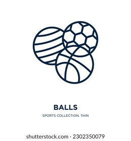 balls icon from sports collection. Thin linear balls, collection, ball outline icon isolated on white background. Line vector balls sign, symbol for web and mobile