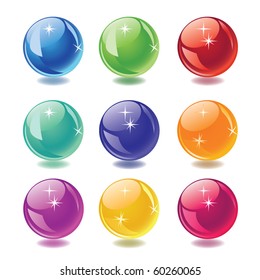 balls icons set