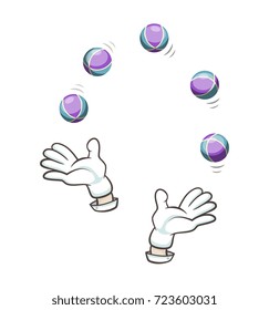 Balls For Juggling Isolated Icon. Illusionist Equipment Vector Illustration In Cartoon Style.