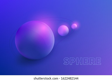 Balls layout. 3d round shapes, Fluid geometric balls, trendy futuristic background. Vector illustration