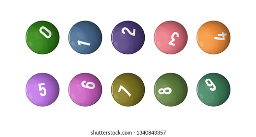 Balls for lottery set. Vector illustration. Games of chance.