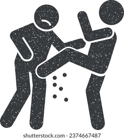 Balls hombres pene icono ilustración vector en estilo estampado