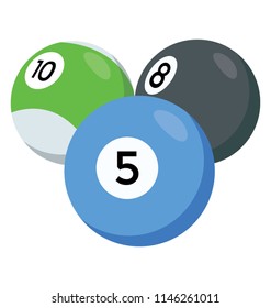 Balls with number written on them denoting billiard game icon 