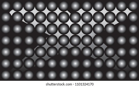 balls on a black background